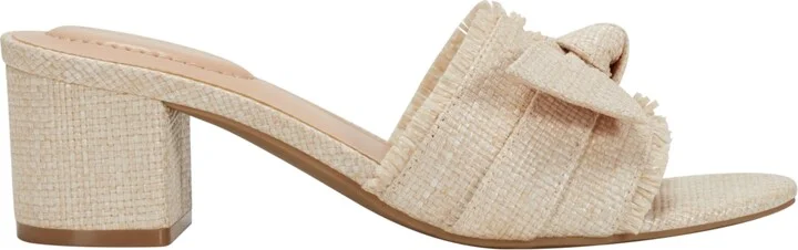 Bandolino Women's Arden Raffia Knotted Bow Block Heel Sandals - Image 2