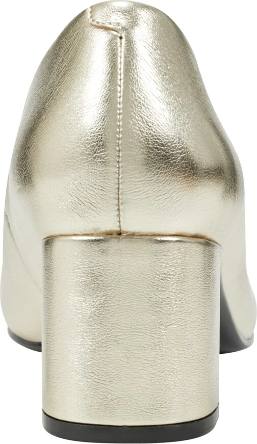 Bandolino Women's Candy Square Toe Block Heel Dress Pumps - Gold, Black - Faux Leather - Image 3