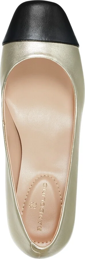 Bandolino Women's Candy Square Toe Block Heel Dress Pumps - Gold, Black - Faux Leather - Image 4
