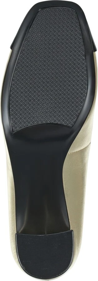 Bandolino Women's Candy Square Toe Block Heel Dress Pumps - Gold, Black - Faux Leather - Image 5