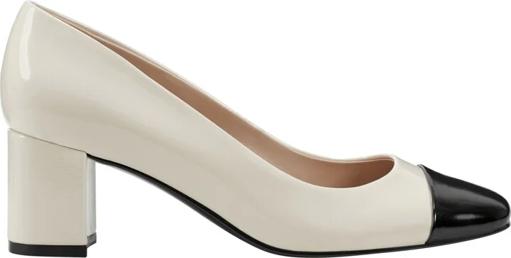 Bandolino Women's Candy Square Toe Block Heel Dress Pumps - Gold, Black - Faux Leather - Image 6