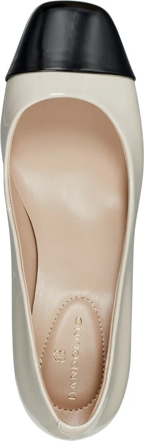 Bandolino Women's Candy Square Toe Block Heel Dress Pumps - Gold, Black - Faux Leather - Image 8