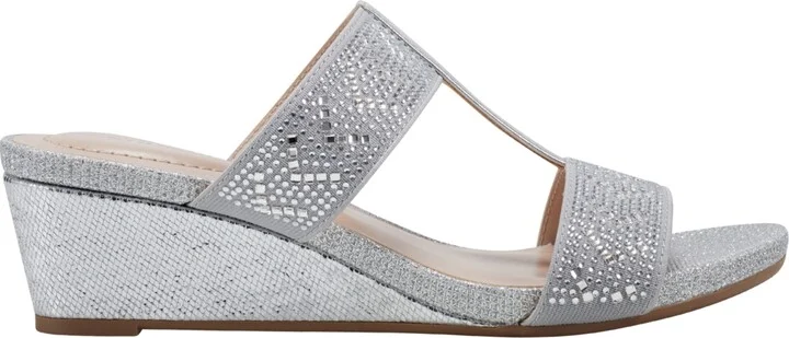 Bandolino Women's Iluvit Embellished T-Strap Wedge Sandals - Image 4