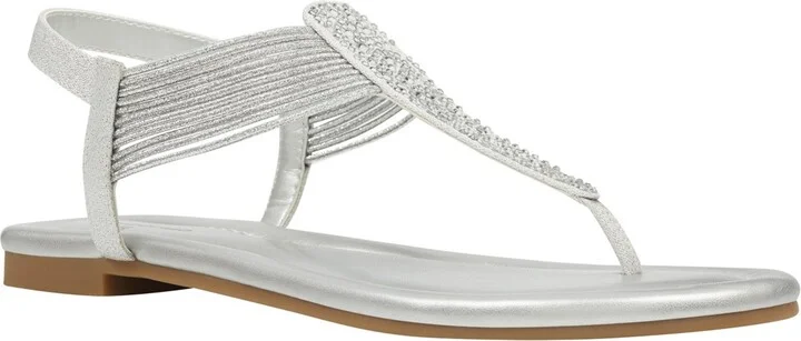 Bandolino Women's Kayte Embellished T Strap Flat Sandals