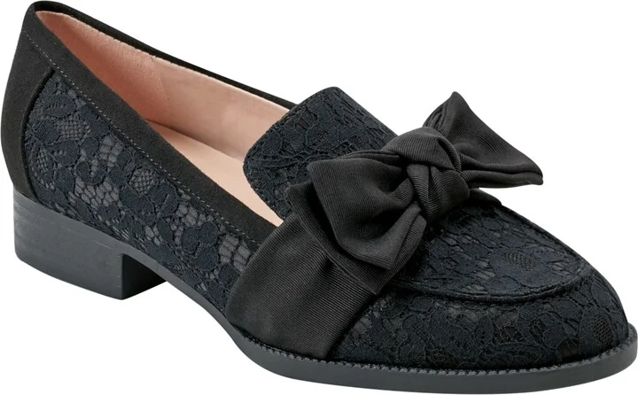 Bandolino Women's Lindio Bow Slip On Tailored Loafers