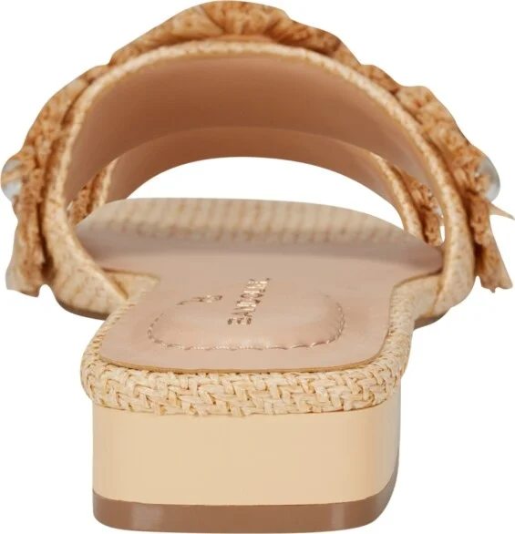 Bandolino Women's Marcell Flower Raffia Flat Slide Sandals - Image 3