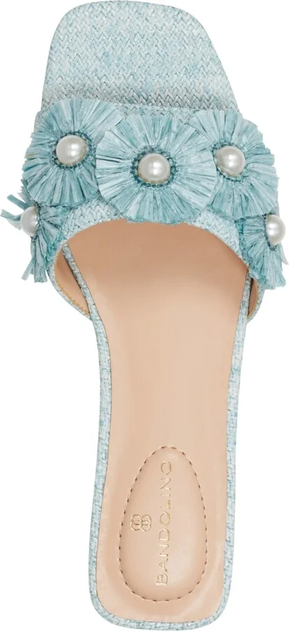 Bandolino Women's Marcell Flower Raffia Flat Slide Sandals - Image 8