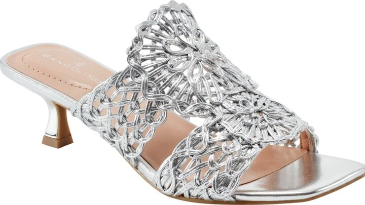 Bandolino Women's Melvana Woven Kitten Heel Sandals
