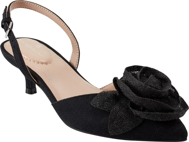 Bandolino Women's Miller Rosette Halter Kitten Heel Pumps