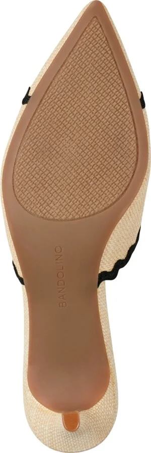 Bandolino Women's Mymy Pointed Toe Kitten Heel Mules - Light Natural/Black - Image 5