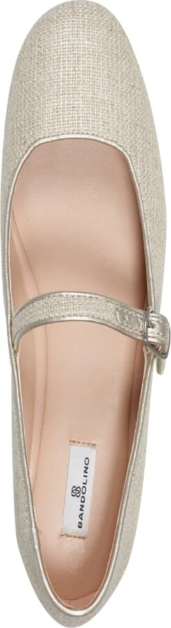 Bandolino Women's Philly Mary Jane Ballet Flats - Gold, Natural Multi- Textile - Image 4