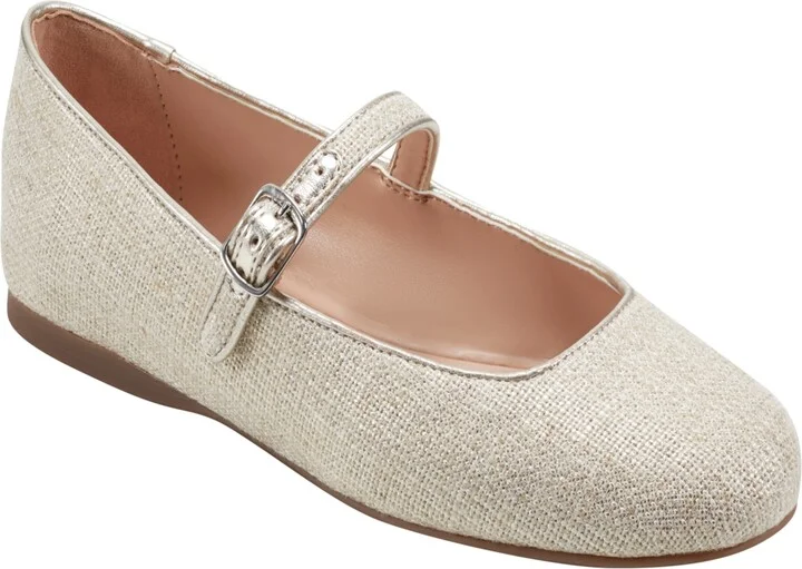 Bandolino Women's Philly Mary Jane Ballet Flats - Gold, Natural Multi- Textile