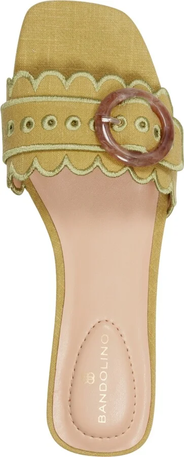 Bandolino Women's Silla Scallop Buckle Flat Slide Sandals - Image 4