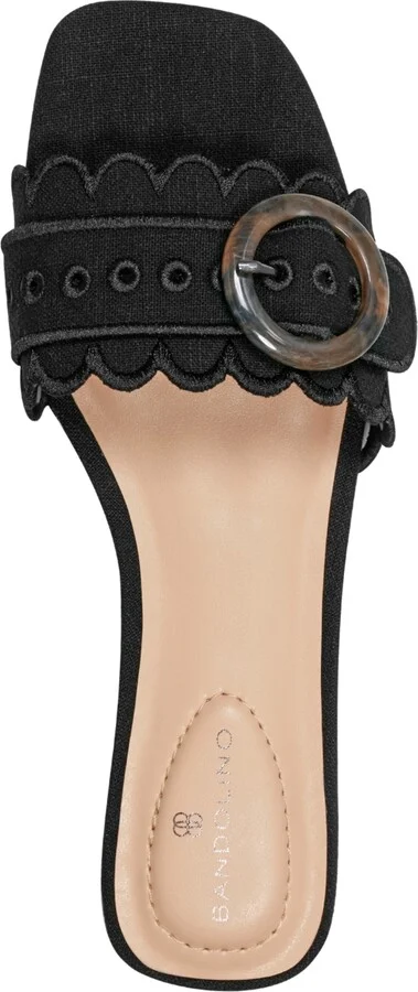 Bandolino Women's Silla Scallop Buckle Flat Slide Sandals - Image 8