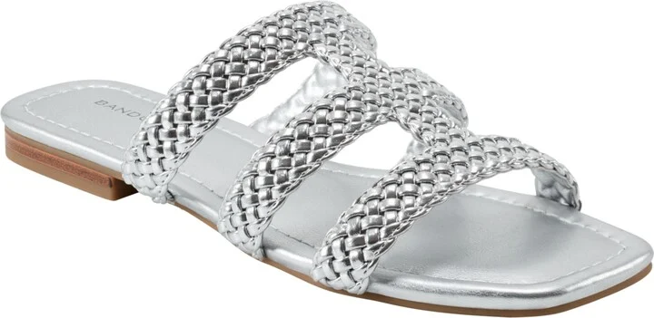 Bandolino Women's Sumer Woven Caged Flat Slide Sandals