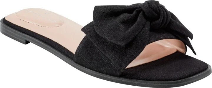 Bandolino Women's Violeta Bow Flat Slide Sandals