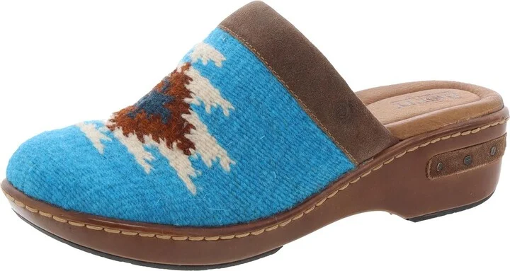 BANDY Womens Printed Leather Clogs