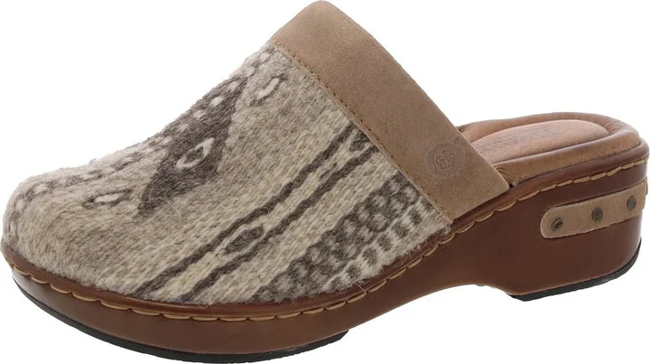 BANDY Womens Printed Leather Clogs
