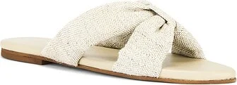 Banha Chunky Criss Cross Linen Sandal - Image 2