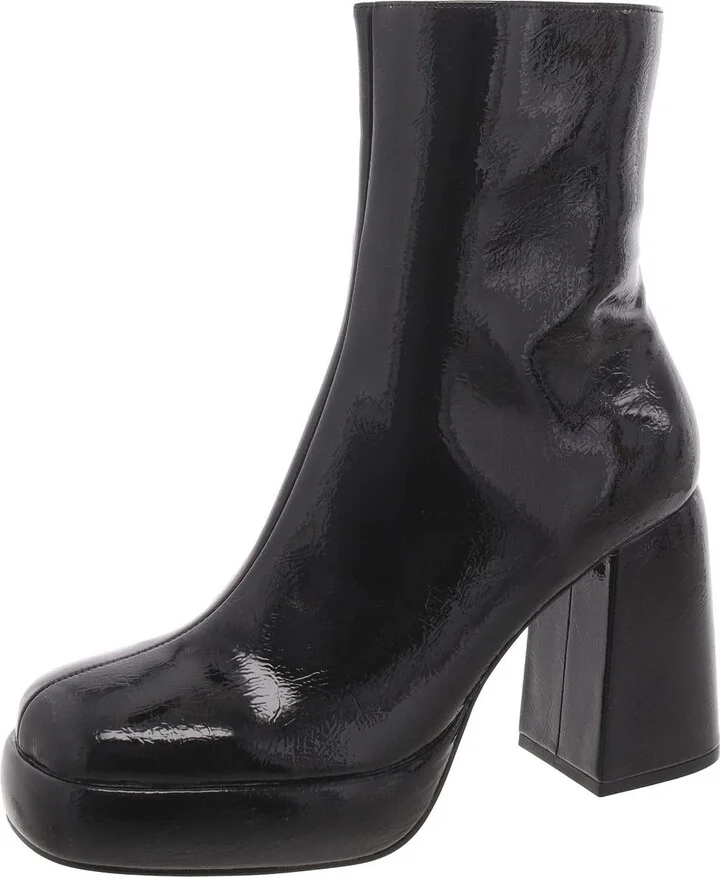 Banish Womens Patent Round Toe Booties