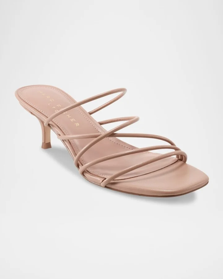 Banna Strappy Leather Kitten Slide Sandals - Image 8