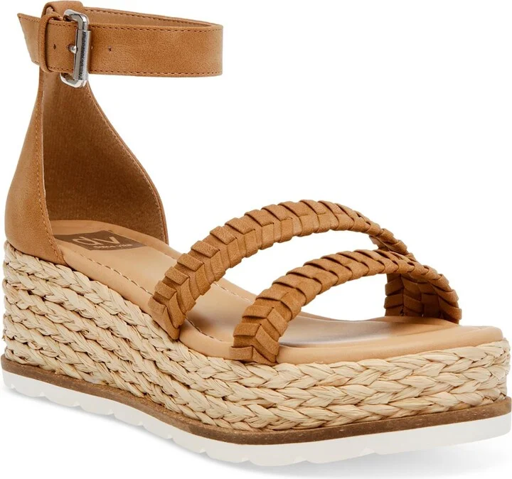 BANNON Womens Wedge Ankle Strap Espadrille Heels