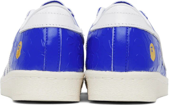 BAPE Blue & White adidas Originals Edition SSTR Sneakers - Image 2