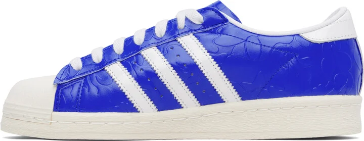 BAPE Blue & White adidas Originals Edition SSTR Sneakers - Image 3