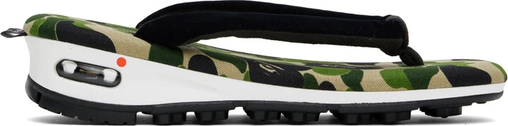 BAPE Green goyemon Edition ABC Camo Unda Sandals