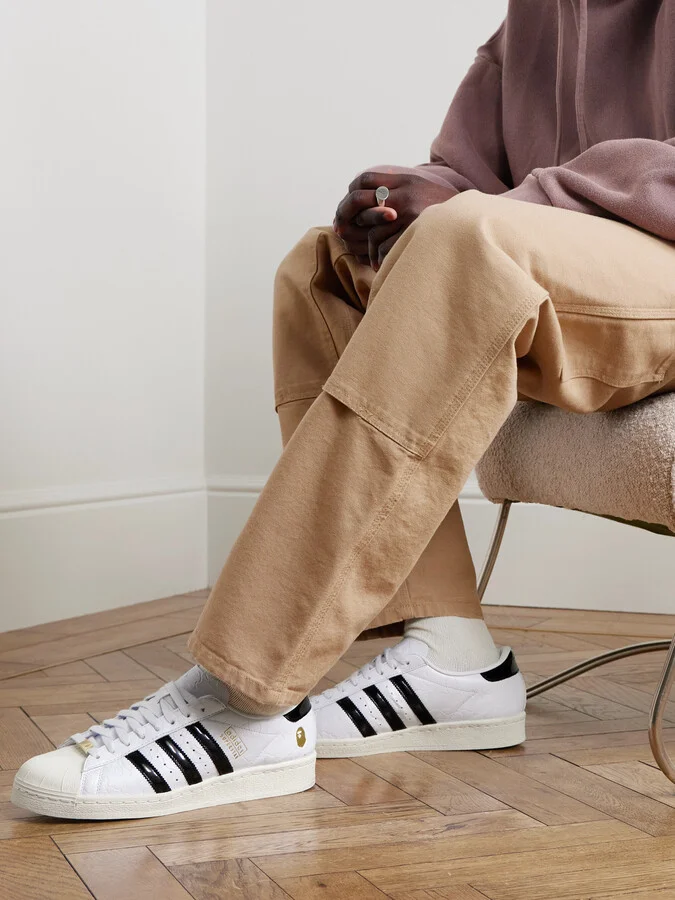 + BAPE Superstar Logo-Embossed Leather Sneakers - Image 2