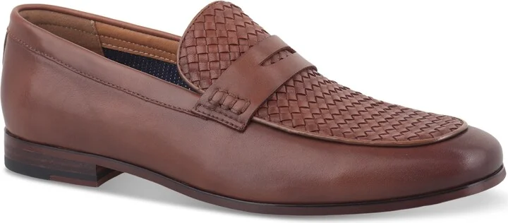 Bar Iii Men's Beau Basketweave Apron Toe Penny Loafers, Created for Macy's