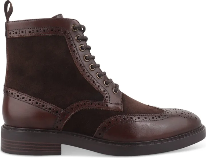 Bar Iii Men's Dabneyy Leather Wingtip Boot, Created for Macy's - Brown Leather/Suede - Image 4