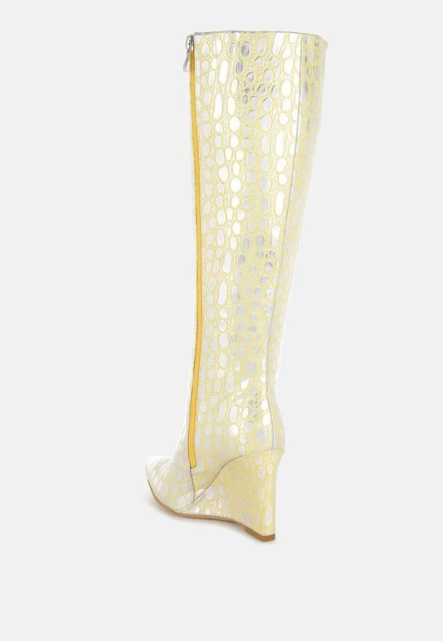 Bar Zone Tear Shaped Faux Leather Boots - Image 5