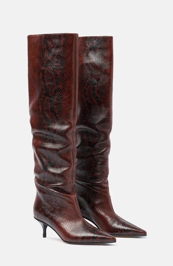Brown - Snake-Printed Calf