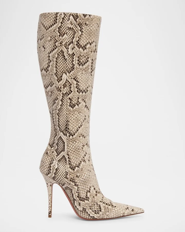 Barbara Snake-Embossed Stiletto Boots