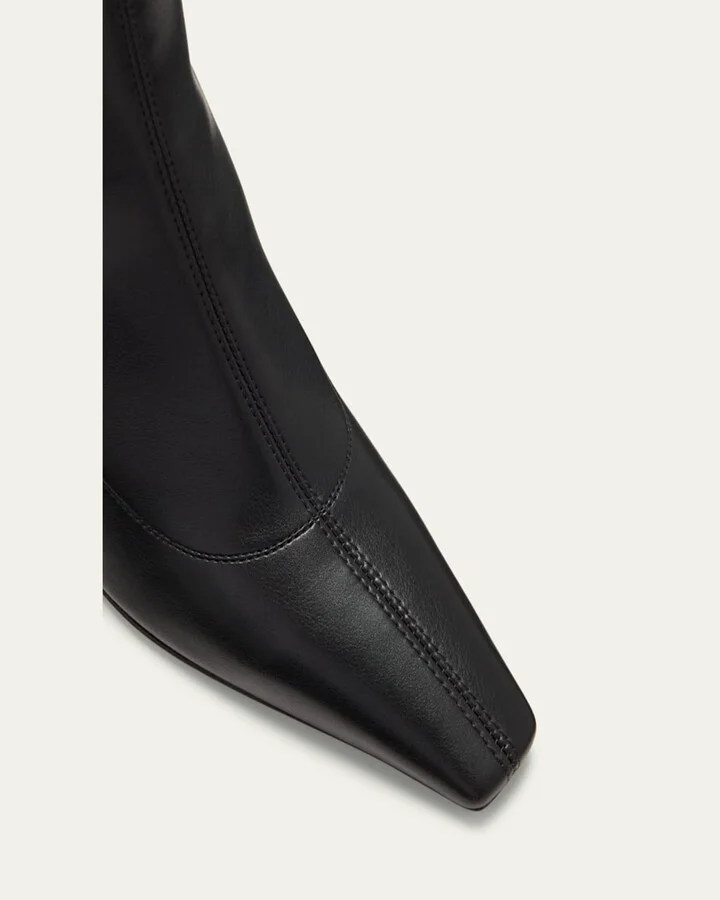 Barbaro Stretch Leather Ankle Booties - Image 2