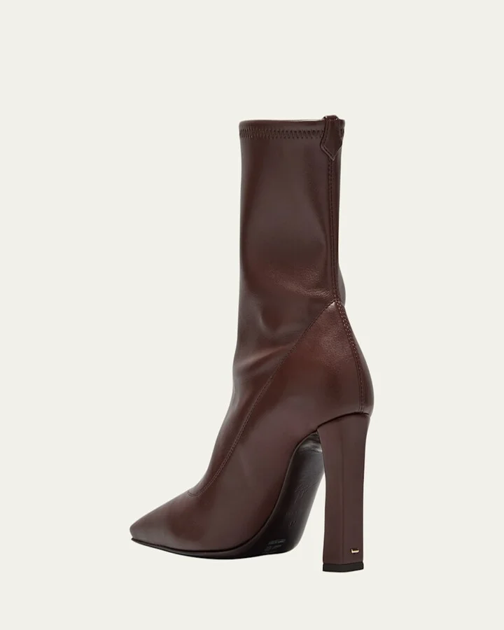 Barbaro Stretch Leather Ankle Booties - Image 6