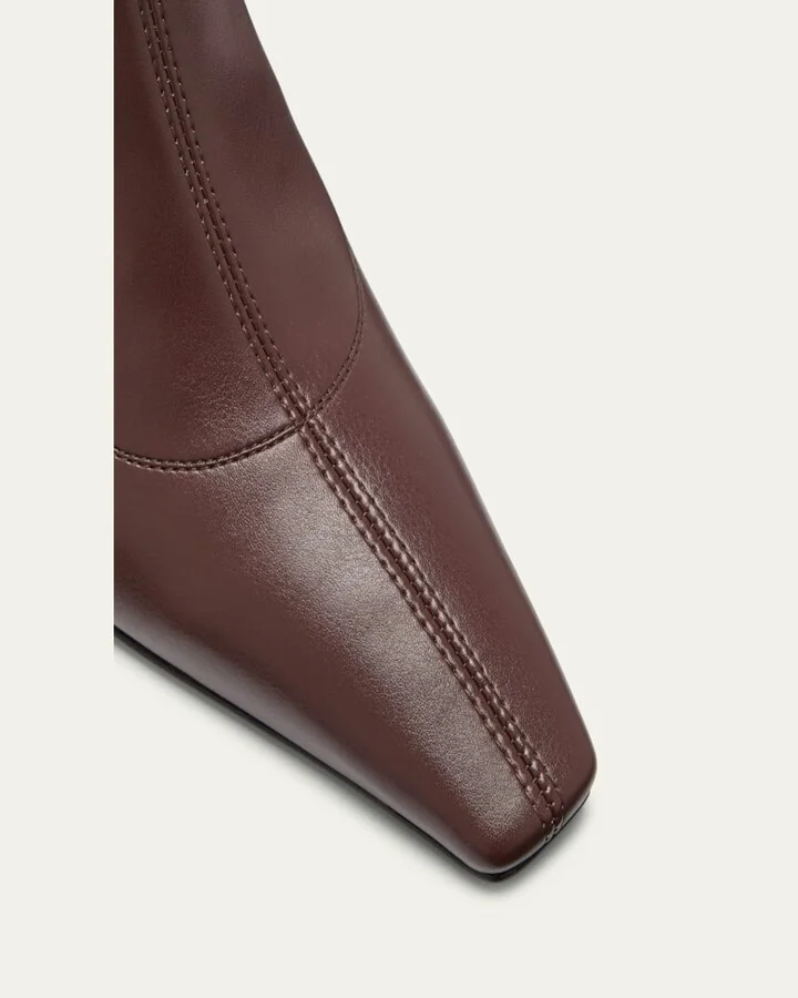 Barbaro Stretch Leather Ankle Booties - Image 7