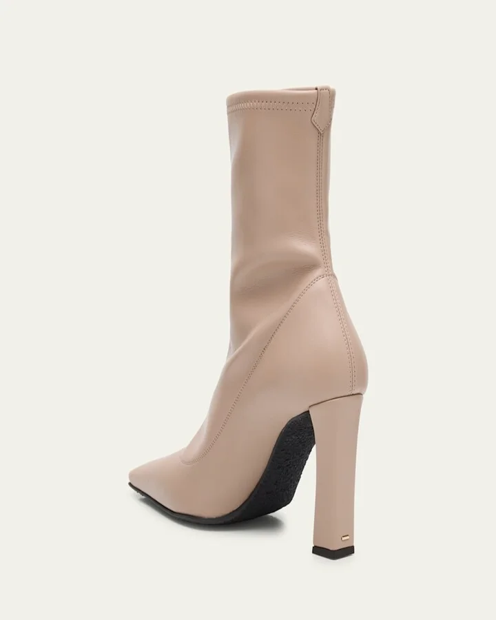 Barbaro Stretch Leather Ankle Booties - Image 9