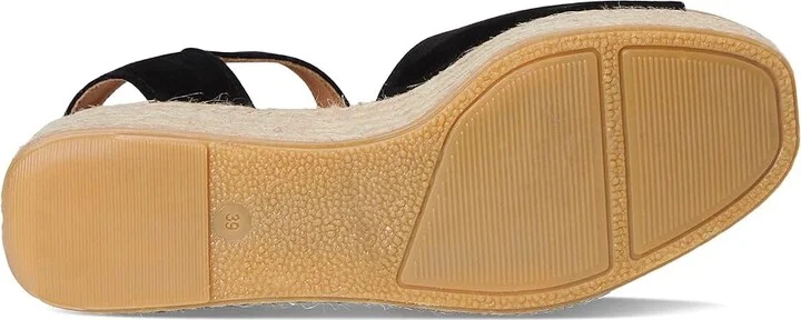 Barbour Barbour Aspen Espadrille Wedge Women's Sandals Black Suede : 7 M, Leather/Suede - Image 3