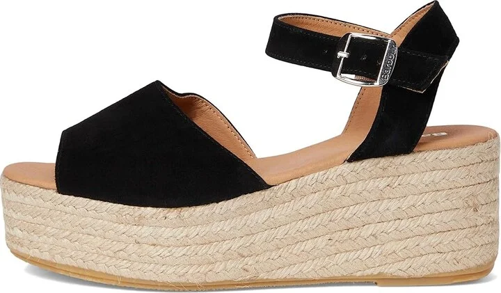 Barbour Barbour Aspen Espadrille Wedge Women's Sandals Black Suede : 7 M, Leather/Suede - Image 6
