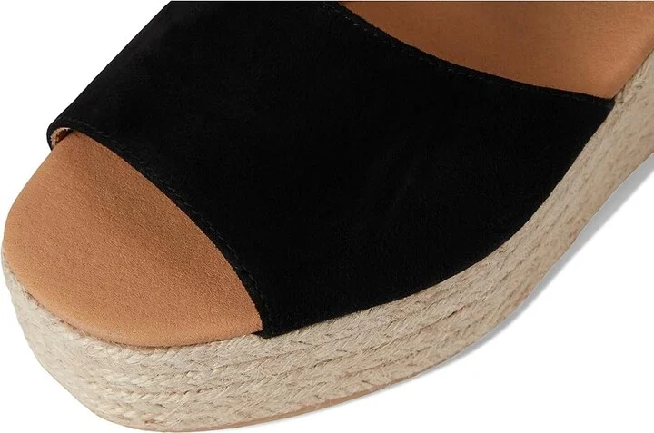 Barbour Barbour Aspen Espadrille Wedge Women's Sandals Black Suede : 7 M, Leather/Suede - Image 7
