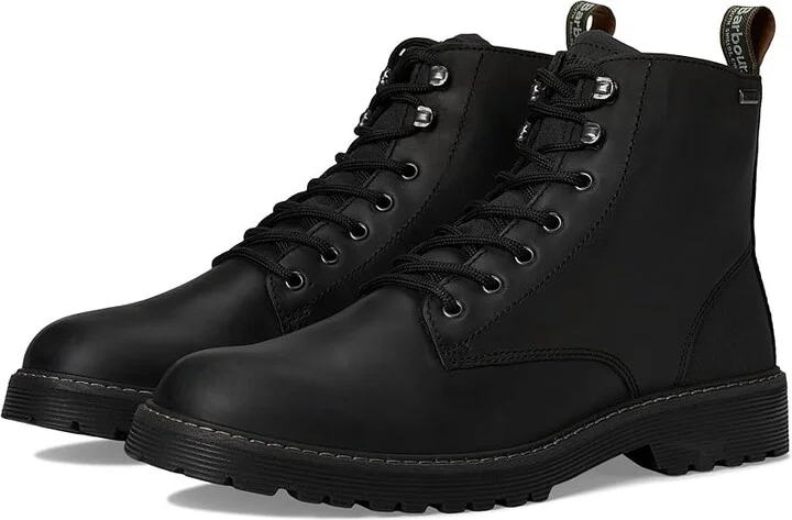 Barbour Barbour Harvey Derby Boots Men's Shoes Black : 8 M, Leather/Rubber