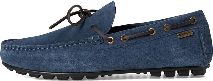 Barbour Courage Driving Shoes Men's Shoes Shark Blue Suede : 11 M, Leather - Image 6