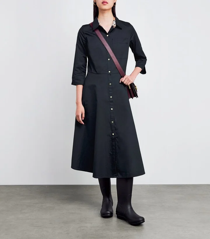 Barbour Waxed Saffron Midi Dress - Image 2