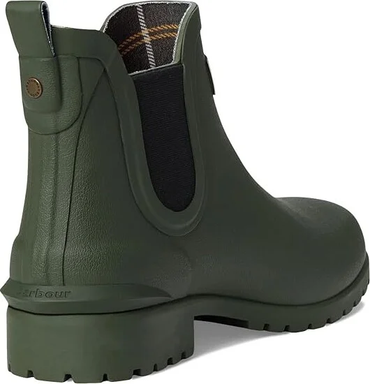 Barbour Wilton Chelsea Welly Women's Boots Olive : 5 M, Rubber - Image 4
