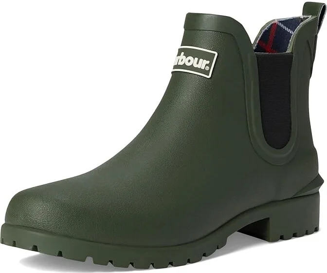 Barbour Wilton Chelsea Welly Women's Boots Olive : 5 M, Rubber - Image 5