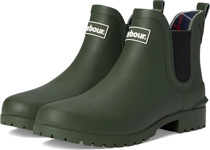 Barbour Wilton Chelsea Welly Women's Boots Olive : 5 M, Rubber