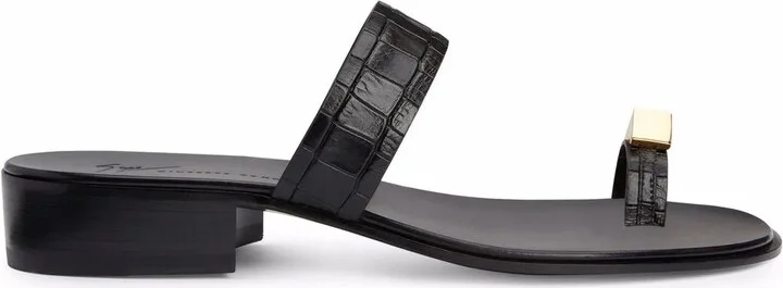 Bardack crocodile-effect sandals