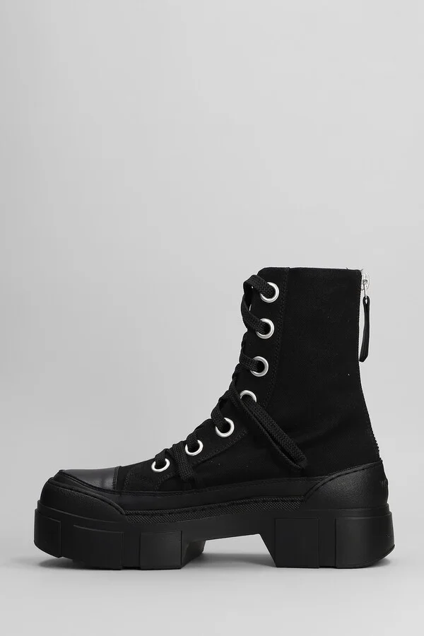 Bardo-nilo 101 Combat Boots In Black Fabric - Image 3